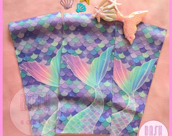 Mermaid Party Loot Bags - Mermaid Tail Party Bags, Mermaid Birthday, Under The Sea, Little Mermaid Party, Mermaid Giveaway Bags