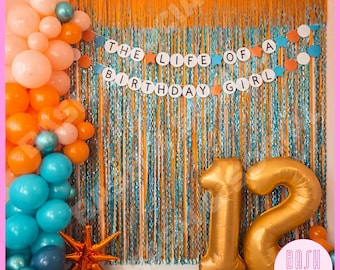 The Life of a Birthday Girl Party Decoration Set|  Showgirl Birthday | Friendship Bracelet Banner | Showgirl Party Decor | Orange Birthday