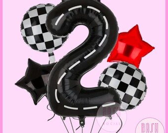 Racing Number Birthday Balloons - Fast One Birthday, Two Fast, Car Racing Birthday, Formula 1 Racing, Kids Birthday, First Lap, Nascar Party