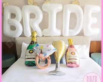 XXL White BRIDE Balloon – White Bachelorette Decor, Large Bride Balloon, Bachelorette Party Decorations, Bridal Shower Decoration, Hen Party