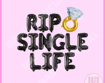 RIP Single Life Bachelorette Balloons, Bride or Die,  Bachelorette Party Decorations, Bridal Shower Decoration, Hen Party
