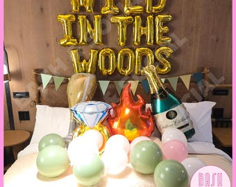 Wild In The Woods Let's Get Toasted Camp Bachelorette Balloon Decorations – Last Trail Before the Veil, Bachelorette Party Decor, Camp Bach