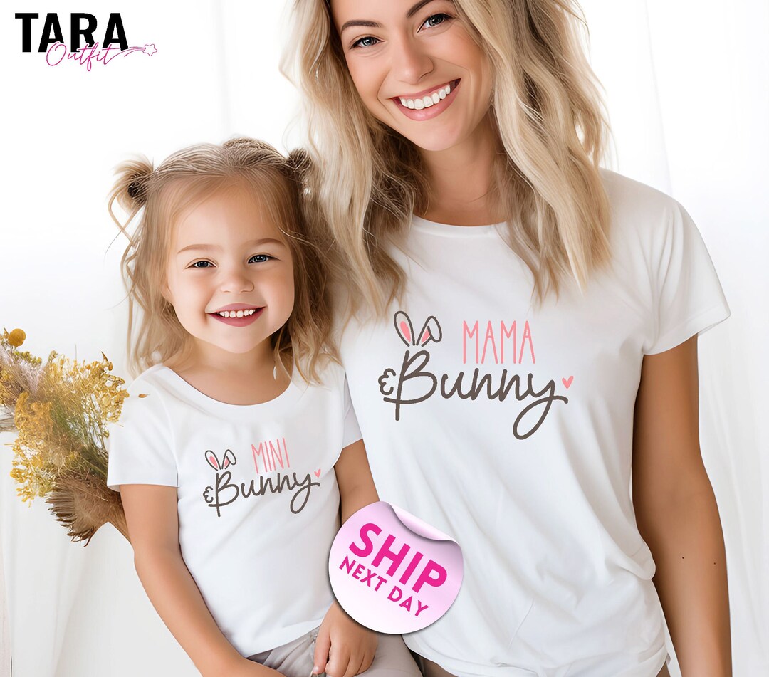 Girls Easter Bunny Shirt, Toddler Girl Easter Shirts for Kids, Easter Mommy and Mini Outfits