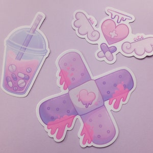 Yami Kawaii, Menhera Kei Sticker Set for Journals, Laptops