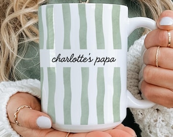 New Dad Mug: Custom Stripe Coffee Cup – First Time Dad Gift, New Parent Gift, Father's Gift, Future Dad Gift, New Baby Gift for Dad