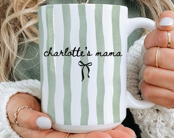 New Mom Mug: Custom Stripe Coffee Cup – First Time Mom Gift, New Parent Gift, Mother's Gift, Future Mom Gift, New Baby Gift for Mom