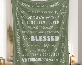 Personalized Christian Blanket: Bible Verse Faith Gift