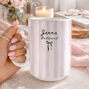 Custom Bridesmaid Mug, Personalized Bridal Party Gift, Engagement Coffee Cup, Maid Of Honor Mug, Gift For Bride, Wedding Favor Idea image 4