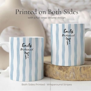 Custom Bridesmaid Mug, Personalized Bridal Party Gift, Engagement Coffee Cup, Maid Of Honor Mug, Gift For Bride, Wedding Favor Idea image 2