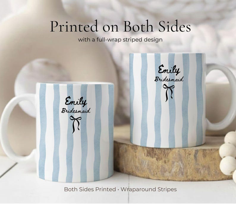 Custom Bridesmaid Mug, Personalized Bridal Party Gift, Engagement Coffee Cup, Maid Of Honor Mug, Gift For Bride, Wedding Favor Idea image 2