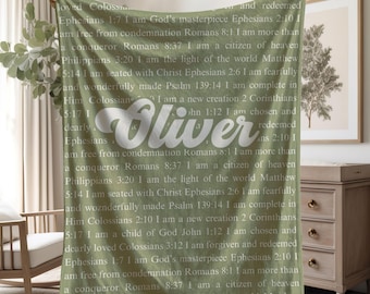 Personalized Christian Baby Blanket: Scripture & Name Throw