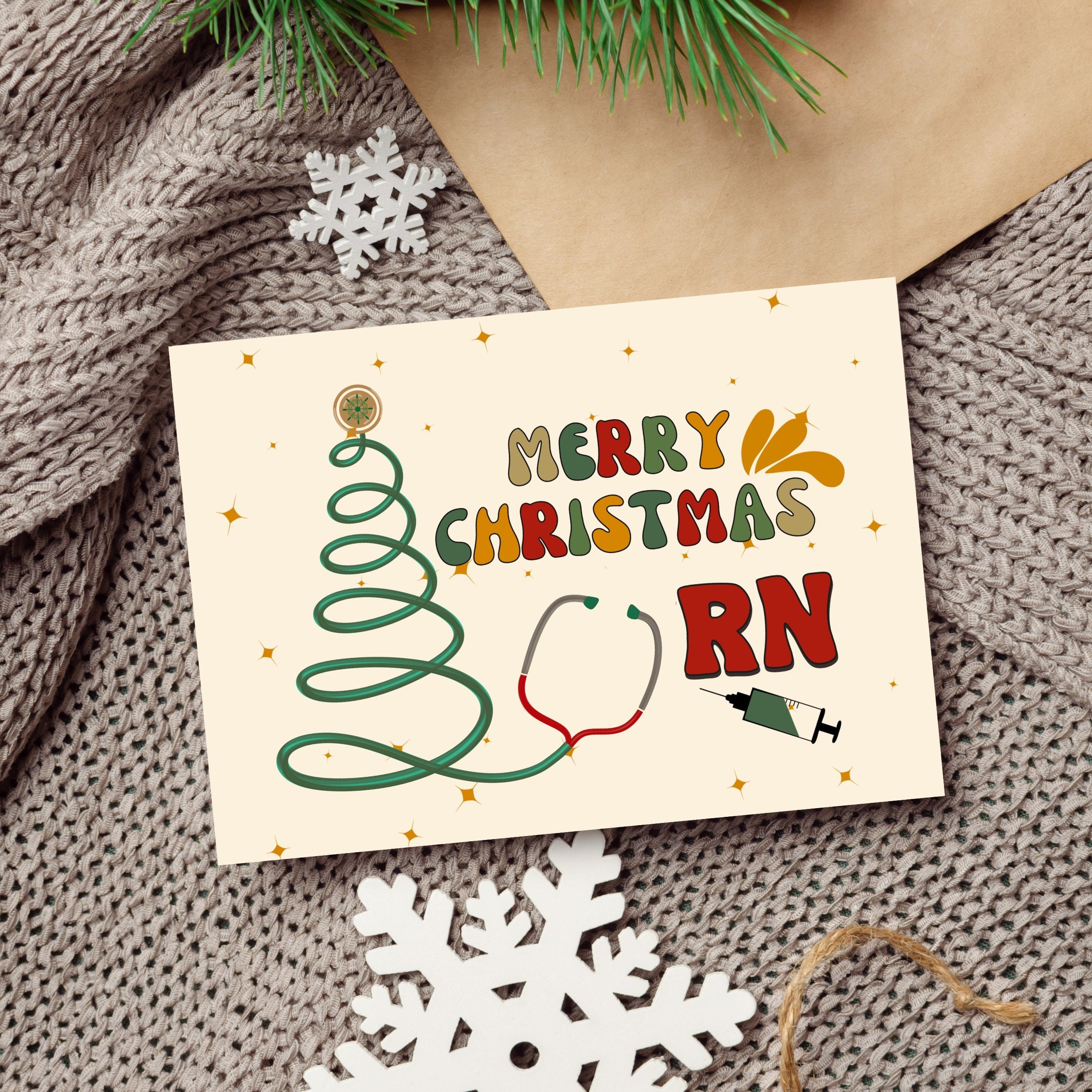 Printable Nurse Christmas Card Doctor Christmas Card Holiday Etsy