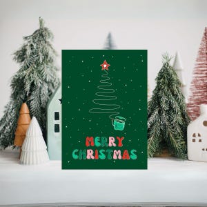 Joyeux Noël carte d'arbre avec fil dentaire, carte de vœux à imprimer pour les professionnels des soins dentaires, cartes de Noël pour dentiste, cadeau dentiste, cadeau de soie dentaire