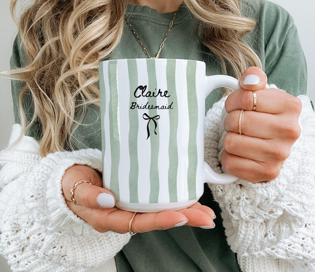 Custom Bridesmaid Mug, Personalized Bridal Party Gift, Engagement Coffee Cup, Maid Of Hono