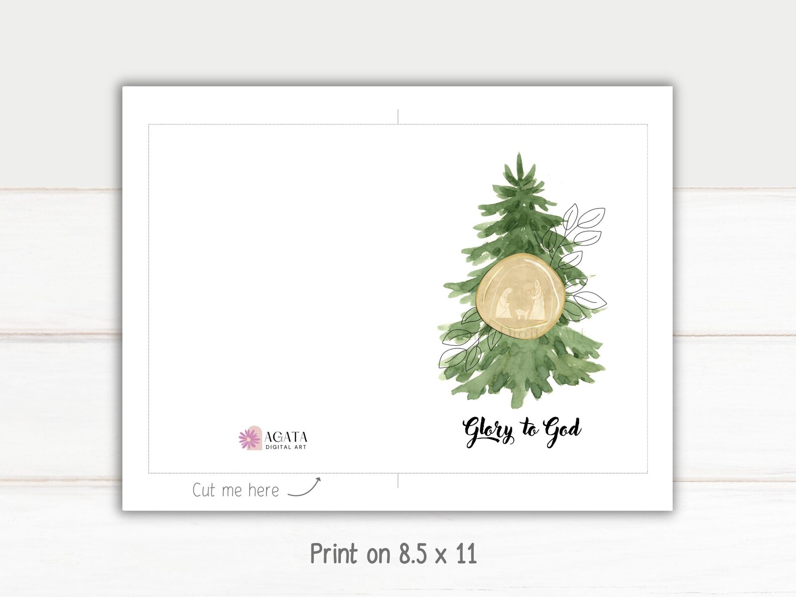 Printable Merry Christmas Card Printable Christmas Card - Etsy
