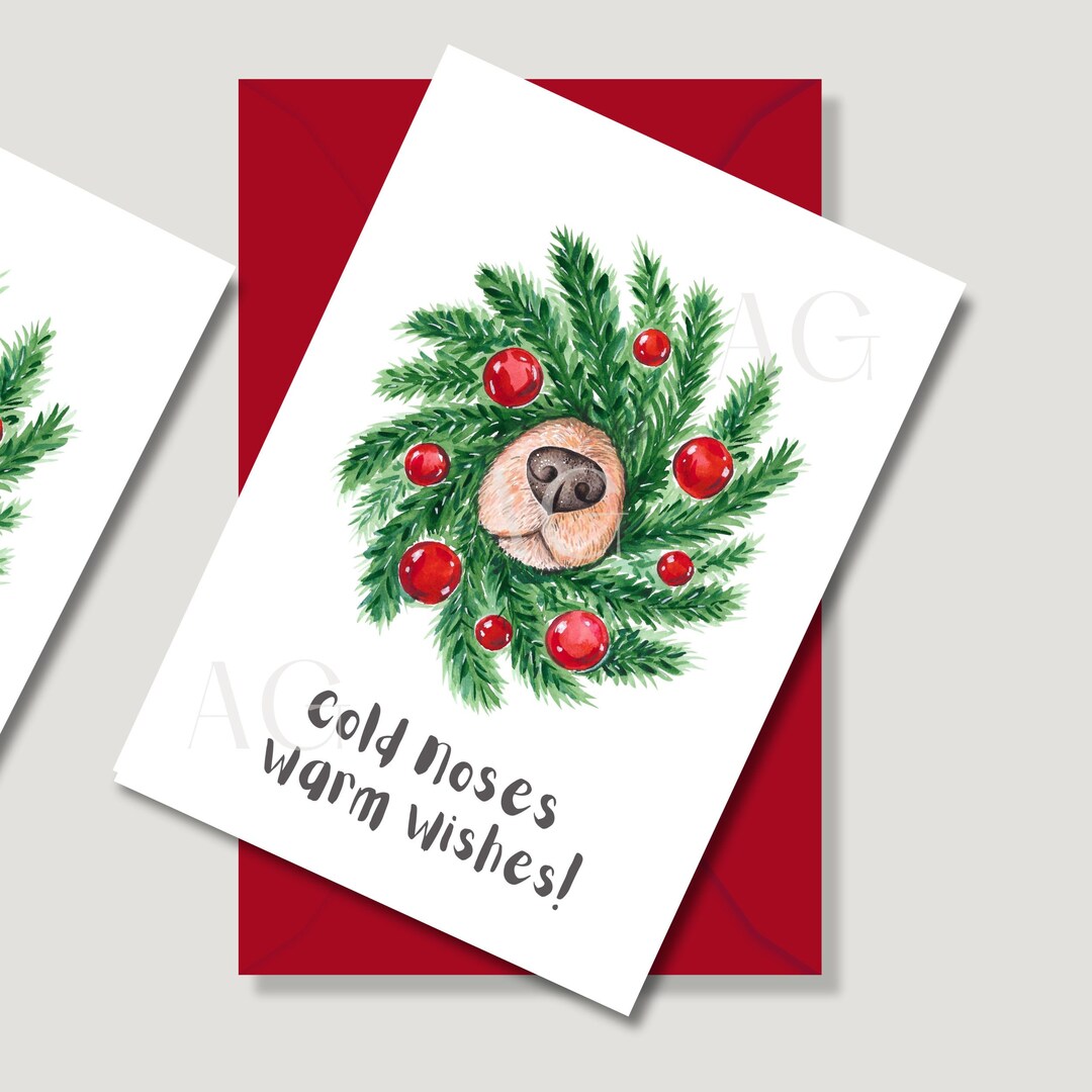 Printable Animal Christmas Card Instant Download Christmas Etsy
