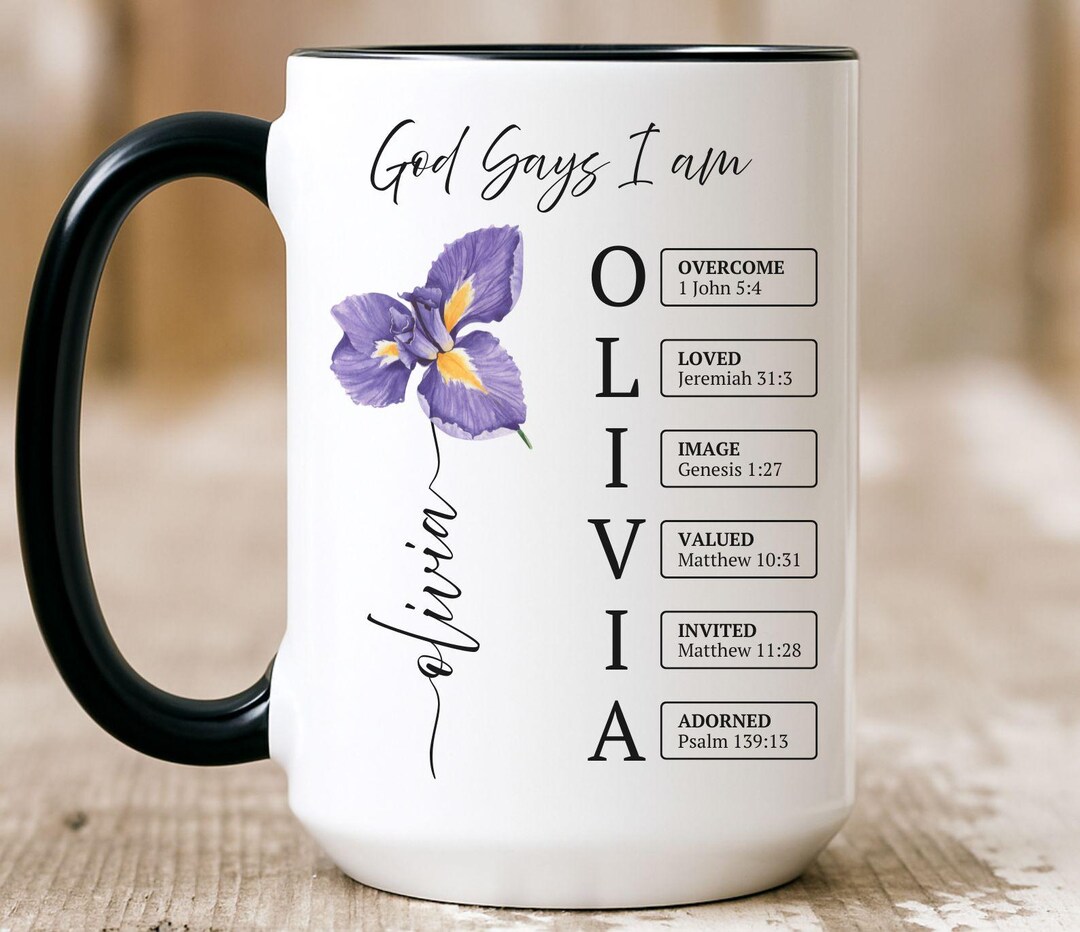 Personalized Bible Verse Mug Birth Month Flower, Christian Gift Etsy