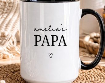 Taza personalizada para papá, taza de café con nombre personalizado para niño, regalo para papá primerizo