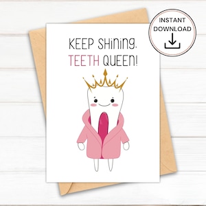 Keep Shining Dental Card | Presente de dentista para mulheres | Presente de higiene dental | Presentes para estudantes de assistente de dentista | Dentista | Cartão de aniversário de dentista