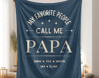 Manta polar personalizada para abuelos, manta personalizada con nombres de nietos