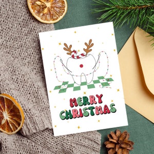 Carte de joyeux Noël dent, voeux de vacances imprimables pour professionnels dentaires, cartes de Noël de dentiste joyeux, cadeau dentiste, CH2