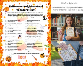 Halloween Treasure Hunt, Scavenger Hunt, Halloween activity, outdoor games, ages 5-15, digital print