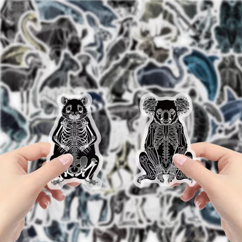 50 Animal Skeleton X-ray Stickers, Junk Journal Ephemera, Crafting ...