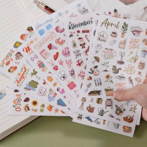Monthly Planner Stickers Bundle – 12 Sheets, 599 Stickers Total – Functional Planner Stickers for Monthly Planning, Calendars & Journals image 4