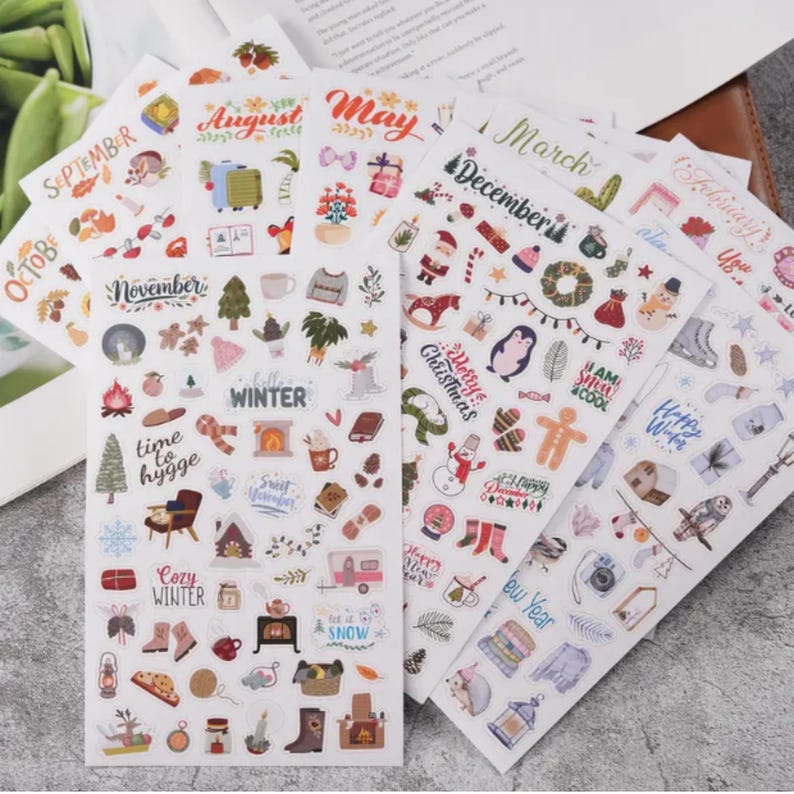 Monthly Planner Stickers Bundle – 12 Sheets, 599 Stickers Total – Functional Planner Stickers for Monthly Planning, Calendars & Journals image 2
