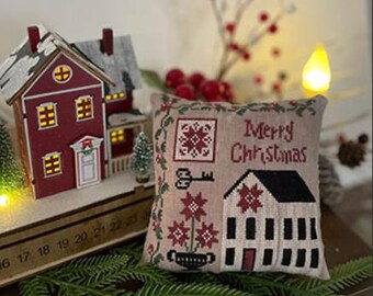 Mani di Donna - Merry Christmas House Counted Cross Stitch