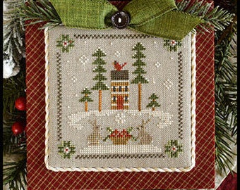 Little House Needleworks - Log Cabin Christmas #2 - Log Cabin Bunnies, Counted Cross Stitch, PATTERN ONLY