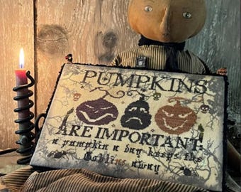 The Primitive Hare - Pumpkins Are Important Counted Cross Stitch