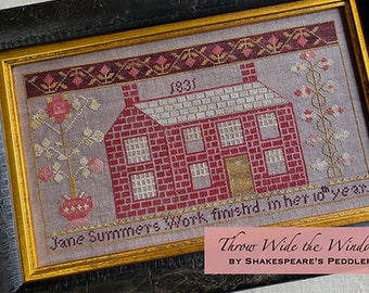 Shakespeare&#39;s Peddler - Throw Wide the Windows, Counted Cross Stitch, Sampler, Reproduction
