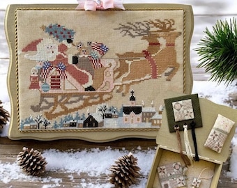 Twin Peak Primitives - *NEW* Santa's Patriotic Eve Set Counted Cross Stitch