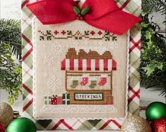 Country Cottage Needleworks - *NEW* Christmas Market #4 - Christmas Stocking Stand Counted Cross Stitch