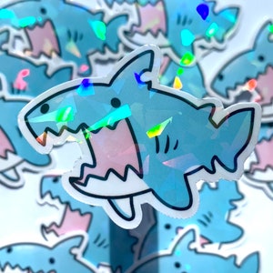 Screaming Shark - 2.3 x 1.7 Holographic Vinyl Sticker