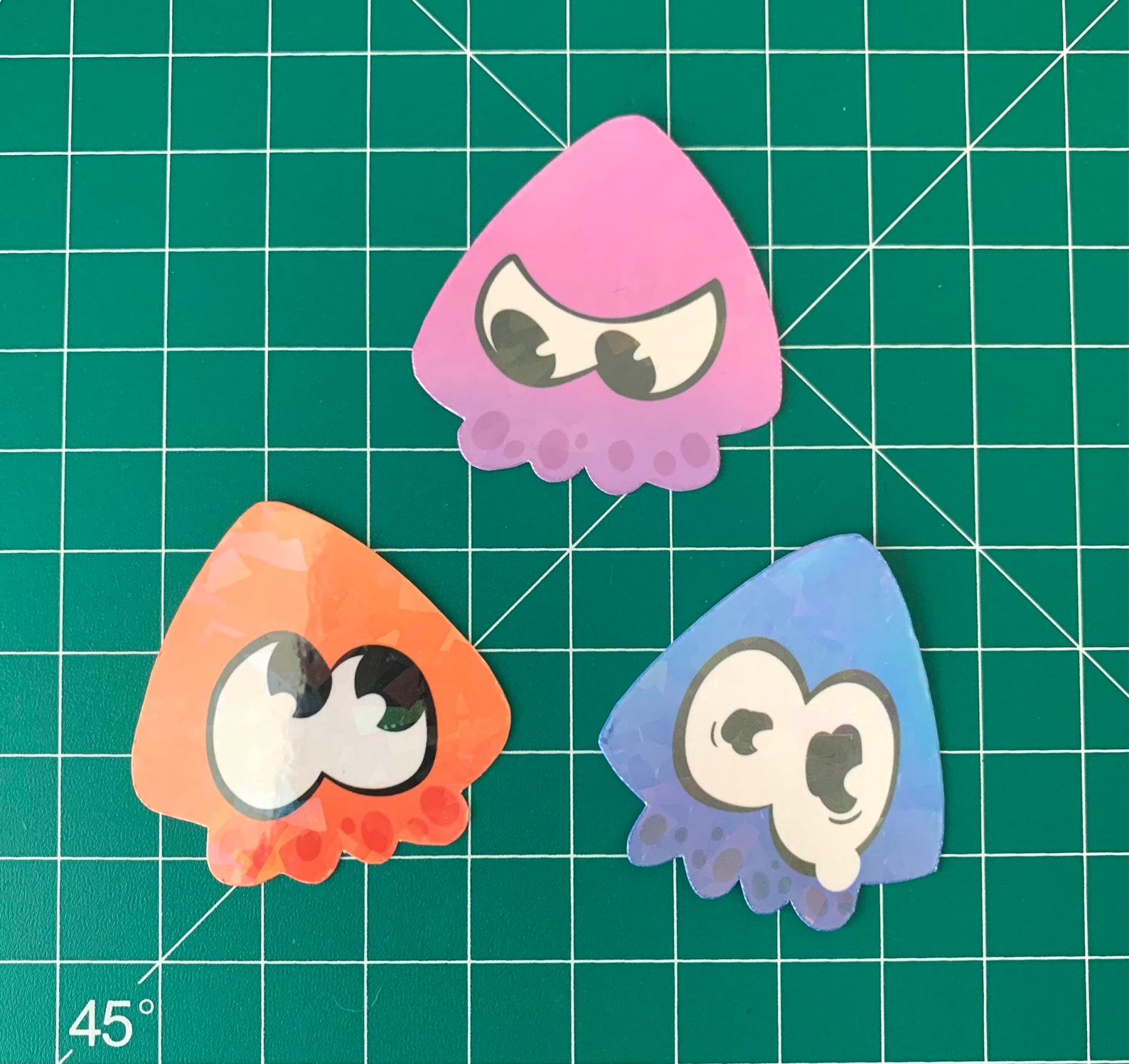 Gummy Squids Bundle - 1.7x2 Holographic Vinyl Splatoon-themed Squid ...
