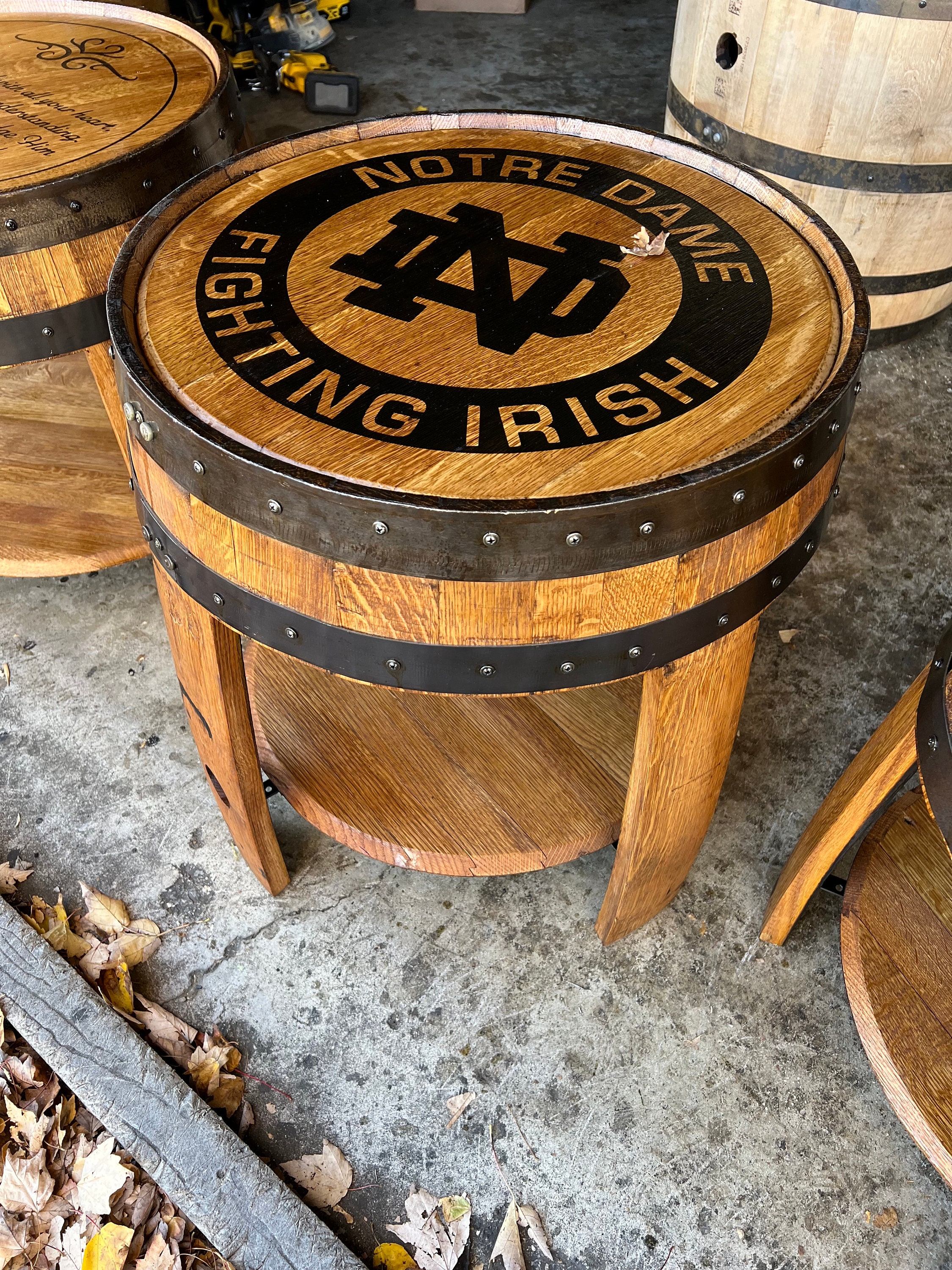 Whiskey Barrel Bar Handcrafted Rustic Whiskey Barrel End Table