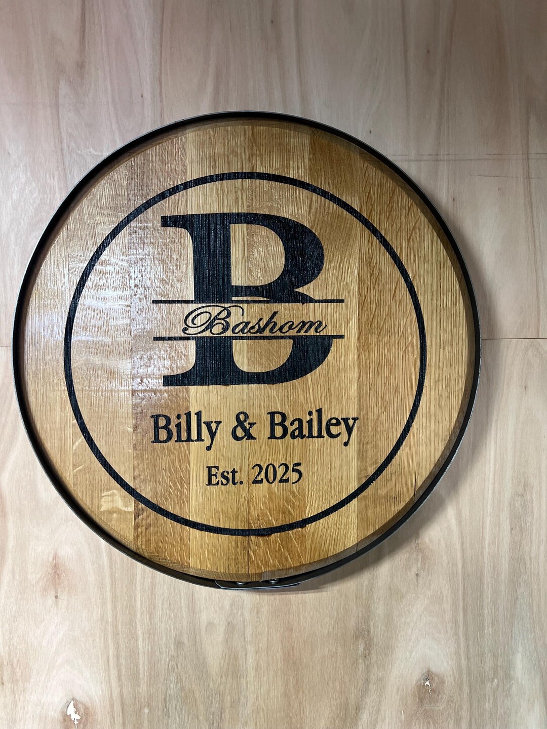 Custom Engraved Barrel Head With Metal Ring – Personalized Wall Art - Etsy
