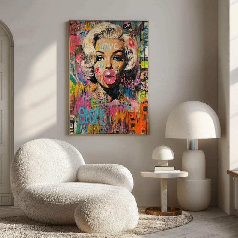 Marilyn Monroe Graffiti Art Print Retro Pop Street Art (digital ...