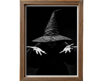 Gothic Witch Poster, Halloween Decor Wall Art (Digital Download)