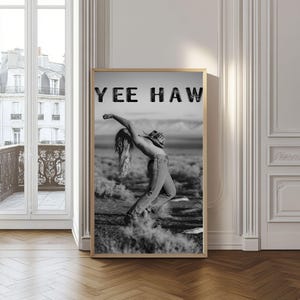 Cowgirl Druck Schwarz Weiß Wand Kunst Vintage Cowgirl Mode Fotografie Feministische Poster Hypebeast Raum Dekor Digitaler Download