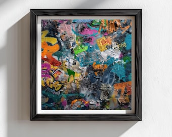 Urban Graffiti Art Print Edgy Street Art Collage (Digital Download)