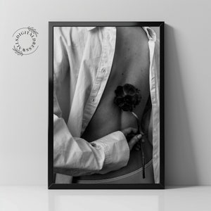 Schwarzweiß-Mode-Druck Weiblicher Körper Poster Feministische Wandkunst sinnliche Frau Kunst Schlafzimmer Wandkunst über dem Bett Digitaler Download