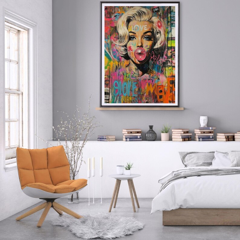 Marilyn Monroe Graffiti Art Print Retro Pop Street Art (digital ...