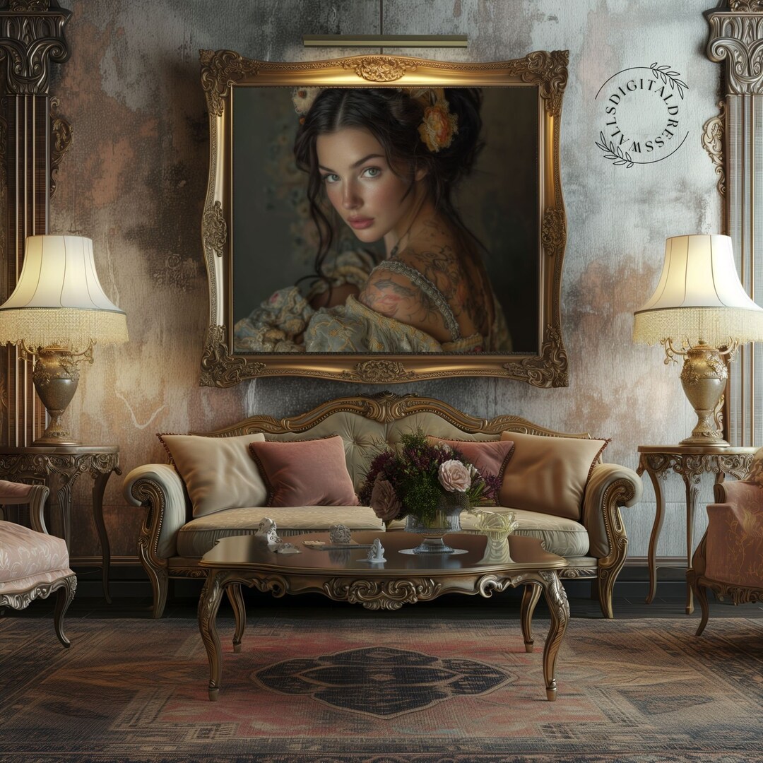 Vintage Woman Printable Wall Art, Victorian Woman Portrait, Antique