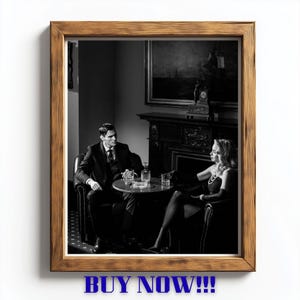 Vintage Noir Couple Print: Retro Bar Lounge Decor (Digital Download)
