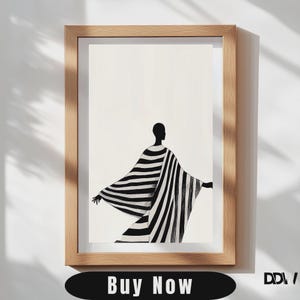 Abstract Woman Print Black and White Nordic Wall Decor (Digital Download)