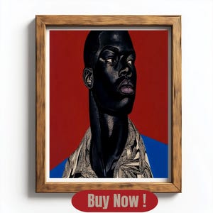 Black Man Portrait Art Print Afrocentric Masculine Decor (Digital Download)