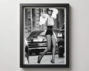 Stampa fotografica di moda vintage parigina: tacchi alti in bianco e nero (download digitale)